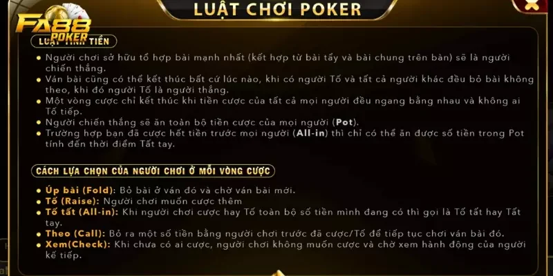 Poker FA88 miễn phí